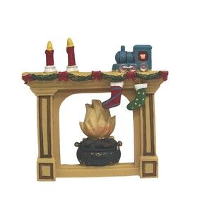 Resin Dollhouse Fireplace - All "Decked Out" for Christmas